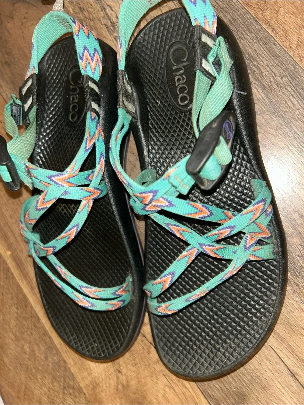 Chaco Women's Teal Multi Strappy Outdoor Sandal
